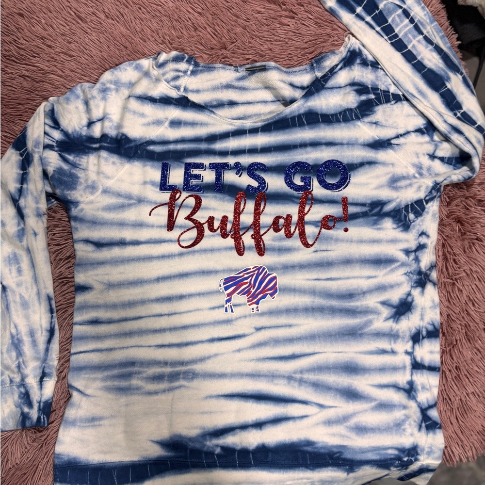Let’s go Buffalo!!!! Blue and White Shirt with Buffalo Print : purchased at Rust